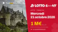 Lotto du mercredi 21 octobre 2026 : 1 M€ en jeu, tirage à 18:00